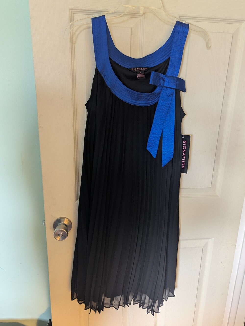Macy's Black Dress with Sapphire Blue Accents